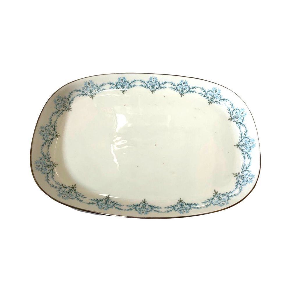 Vintage Franconia Krautheim Serving Tray Platter White Porcelain Platinum Rim